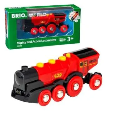 BRIO Mighty Red Action Locomotive - Battery-Operated Train for Kids