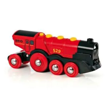 BRIO Mighty Red Action Locomotive - Battery-Operated Train for Kids