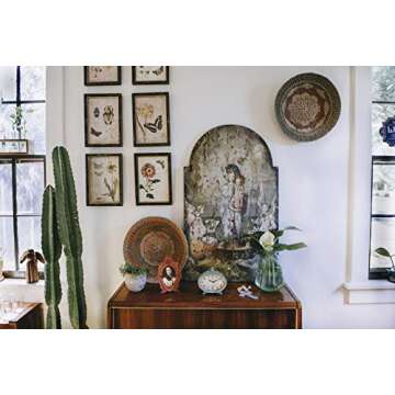 Creative Co-Op Green Antiqued Pewter Mantel Clock