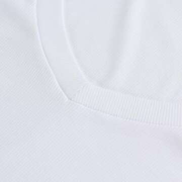 Roselux Womens Long Sleeve V Neck Ribbed Knit Fitted Casual Tops Tee Slim Basic Shirt（3935,White,XL