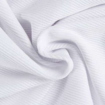 Roselux Womens Long Sleeve V Neck Ribbed Knit Fitted Casual Tops Tee Slim Basic Shirt（3935,White,XL