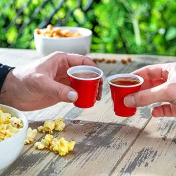 GUSTO [2 oz. - 300 Count Mini Plastic Shot Glasses Disposable - Red Jello Shot Cups for Parties and Events (Formerly Comfy Package)