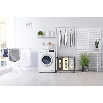 3-Bag Laundry Sorter with Extensible Hanging Rod