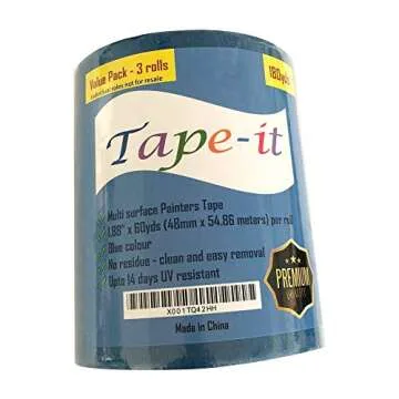 Blue Painters Tape Professional Grade 3 Pack (2 Inch) 1.88â€ x 60 Yards Masking Tape Aids No Paint Bleeds, Multi-Purpose, Up to 14 Days Clean Release, UV and Heat Resistant, 180 Total Yards