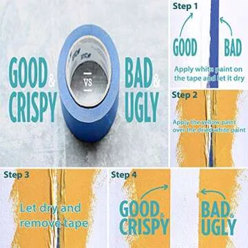 Blue Painters Tape Professional Grade 3 Pack (2 Inch) 1.88â€ x 60 Yards Masking Tape Aids No Paint Bleeds, Multi-Purpose, Up to 14 Days Clean Release, UV and Heat Resistant, 180 Total Yards