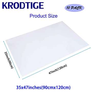 10 Pack 35 * 47 inches 2 Mil Large Flat Clear Dustproof Moistureproof Plastic Storage Bags, Perfect for Big Plush Toys Luggage, Chair, Pillows, Suitcase, Comforter, Reusable (10 Pcs Bags+10 Ties)