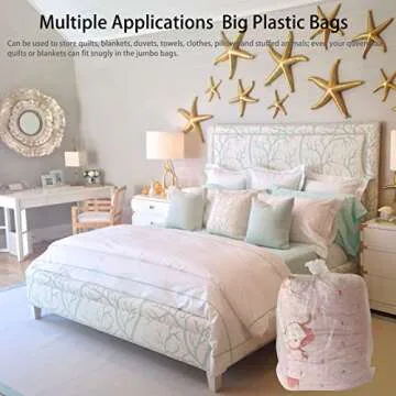 Clear Durable Storage Bags for Comforters & More - 10 Pack