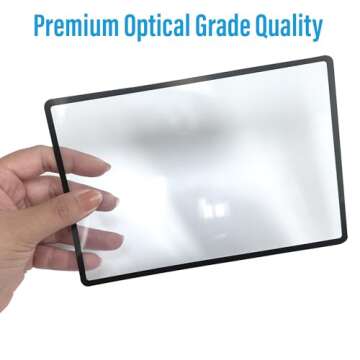 MagniPros Premium 3X (300%) Page Magnifying Lens with 3 Bonus Bookmark Magnifiers for Reading Small Prints, Low Vision Aids & Solar Projects