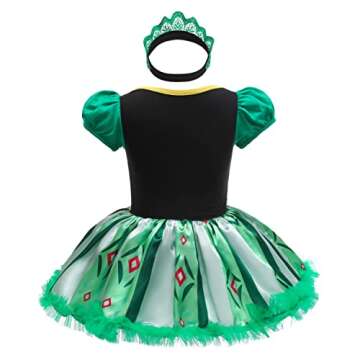 Dressy Daisy Infant Baby Girl Princess Romper Costumes Onesie Dress Bodysuit with Headband Halloween...