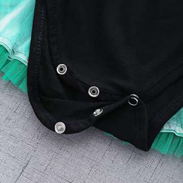 Dressy Daisy Infant Baby Girl Princess Romper Costumes Onesie Dress Bodysuit with Headband Halloween Birthday Party Fancy Outfits Size 9-12 Months Green 298