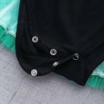 Dressy Daisy Infant Baby Girl Princess Romper Costumes Onesie Dress Bodysuit with Headband Halloween Birthday Party Fancy Outfits Size 9-12 Months Green 298