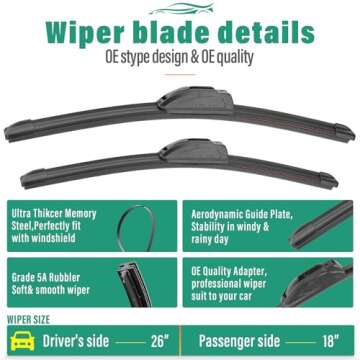 Premium 2020-2025 Kia Telluride Wiper Blades Set