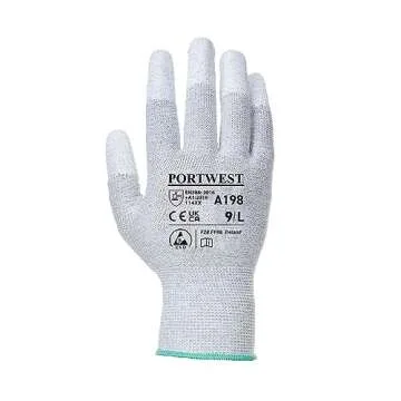 Portwest A198 Antistatic PU Fingertip Glove Grey, X-Large