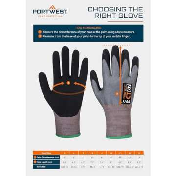Portwest A198 Antistatic PU Fingertip Glove Grey, X-Large