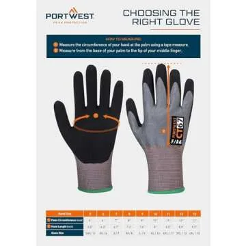 Portwest A198 Antistatic PU Fingertip Glove Grey, X-Large