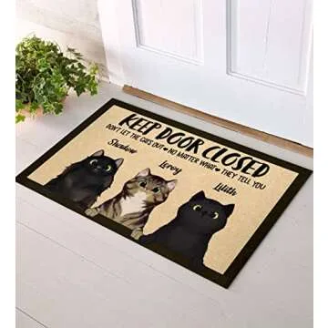 Personalized Cat Friendly Welcome Mat for Cat Lovers