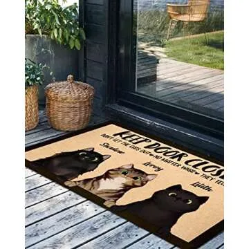 Personalized Cat Friendly Welcome Mat for Cat Lovers