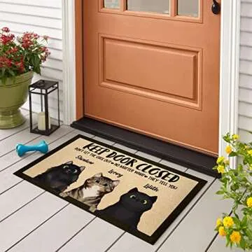 Personalized Cat Friendly Welcome Mat for Cat Lovers