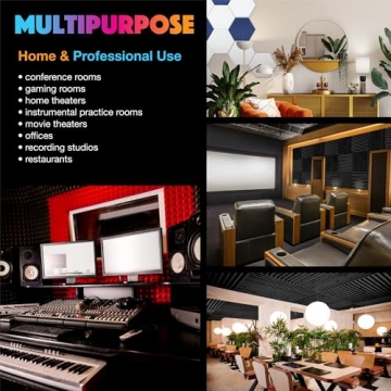 Acoustic Panels 18 Pack Self-Adhesive Soundproof Wall Panels