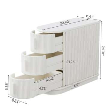 Tribesigns 3-Drawer Wooden End Table, Modern Sofa Side Table, Narrow Chair Side Table Slim Nightstan...