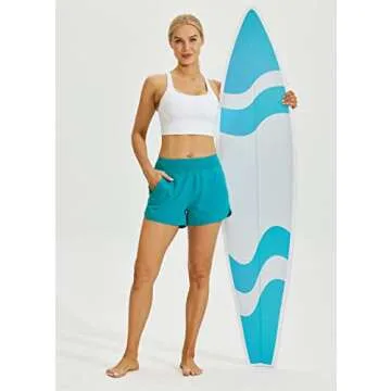 Willit Women's 3" Swim Board Shorts Quick Dry UPF 50+