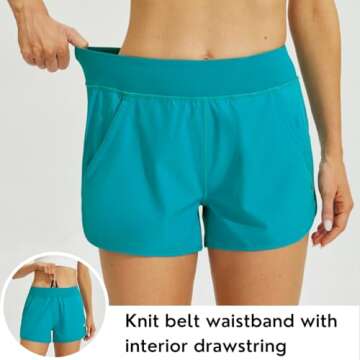 Willit Women's 3" Swim Board Shorts Quick Dry UPF 50+