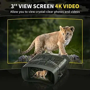 Night Vision Goggles - 4K Night Vision Binoculars for Adults, 3'' HD Screen Binoculars can Save Photo and Video with 32GB TF Card, Camouflage