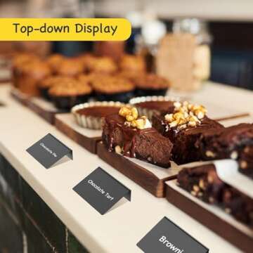 PigPotParty 12 Pcs 4"x3" Small Food Labels for Party Buffet - Mini Chalkboard Signs for Food Display - Bakery Appetizer Labels - Table Name Tags - Place Cards - Include 2 Wet Erase Markers