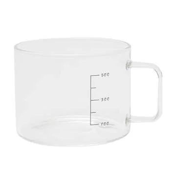 DUTTIETY Rice Dispenser with Wooden Stand, Flour and Cereal Container with Glass Measuring Cup, Food Storage Bin for Kitchen Organization and Pantry Store (Glass+Bamboo wood, 5L)