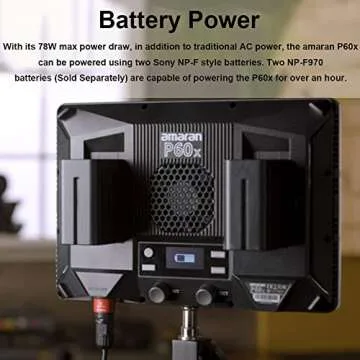 Aputure Amaran P60x 60W Output Bi-Color Lensed LED Panel Video Light 5070+ lux, CRI 95+, TLCI 97+, Color Temperature 3200K~6500K, APP Control & 4 Built-in Lighting FX, Softbox, Carring Case