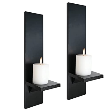 MISUMISO Wall Candle Sconces - Decorative Wooden Holders