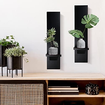 MISUMISO Wall Candle Sconces - Decorative Wooden Holders