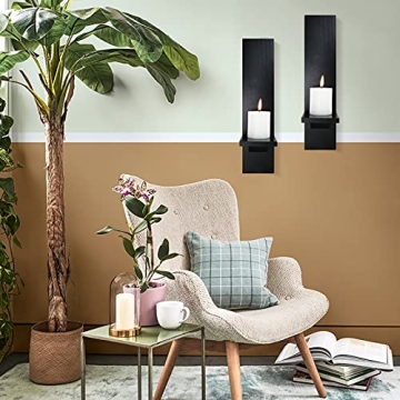 MISUMISO Wall Candle Sconces - Decorative Wooden Holders