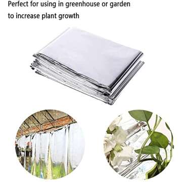Xccj 6 Pack High Silver Reflective Mylar Film, 83x 52 in, Garden Greenhouse Covering Foil Sheets for...