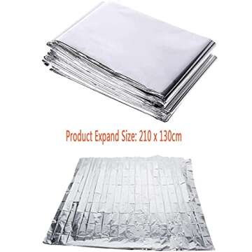 Xccj 6 Pack High Silver Reflective Mylar Film, 83x 52 in, Garden Greenhouse Covering Foil Sheets for Plant Growth, Grow Room, First Aid, Camping, Outdoor Survival