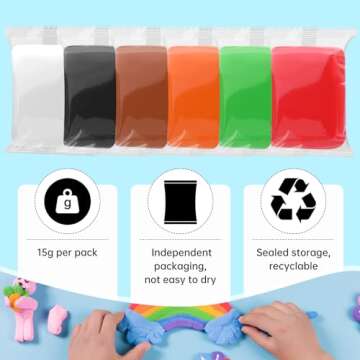 Wolwefa Air Dry Clay, 36 Packs White Air Dry Foam Clay, Foam Clay, Crafting Clay, Moldable Foam Clay...
