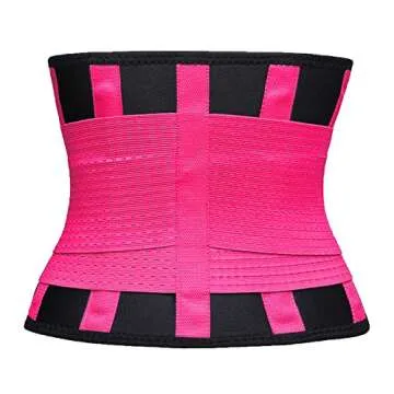 VENUZOR Waist Trainer Belt for Women - Waist Cincher Trimmer - Slimming Body Shaper Belt - Sport Girdle Belt (UP Graded)(Hot Pink,Small)