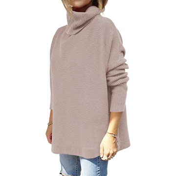 Trendy Oversized Turtleneck Batwing Sweater for Women