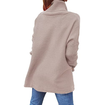 Trendy Oversized Turtleneck Batwing Sweater for Women