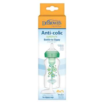 Dr. Brown’s Anti-Colic Options+ Wide-Neck Sippy Bottle Kit - 9oz, BPA Free, Green