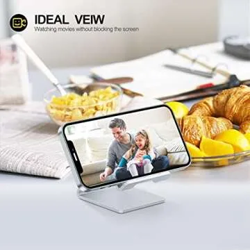 Urmust Z1 Desk Cell Phone Stand Holder Silver + Z28 Adjustable Phone Stand Desk Silver