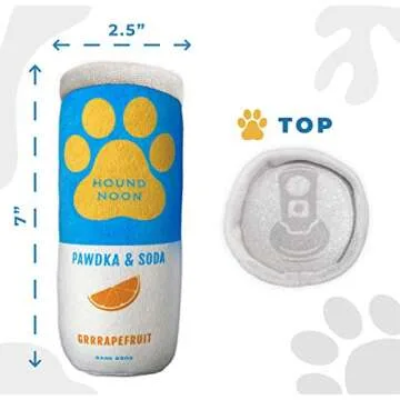 Bark Bros - Hound Noon - Two Pack Plush Squeaky Dog Toys Funny Drink Parody - Alcohol Dog Toy - Dog ...