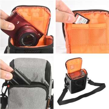 FOSOTO Camera Case Bag Compatible for Nikon L340 L330 B500 L840,Canon SX420 SX720 SX620 G7X, Sony A6000 A6300 a5100 NEX-6 W830 RX100 RX0M2,Panasonic GX85 ZS60 Long Zoom or Compact Syste