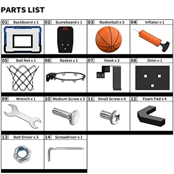 QDRAGON Mini Basketball Hoop with 3 Balls & Inflator
