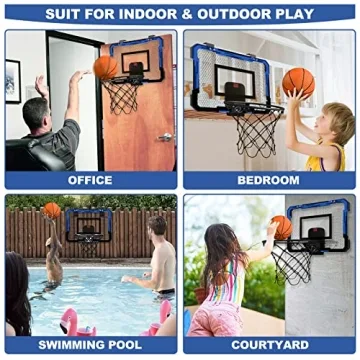QDRAGON Mini Basketball Hoop with 3 Balls & Inflator