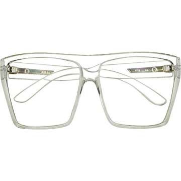 ShadyVEU Oversized Fashion Square Sunglasses Flat Top 100% UV Protection Trapezoid Shape Bold Big XL...