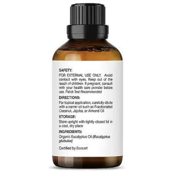 Majestic Pure Organic Bergamot Essential Oil - 100% Pure for Aromatherapy and Skin Care, Perfect for...