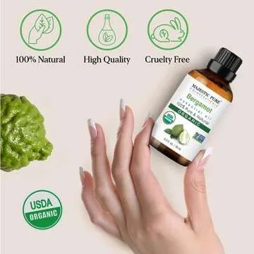 Majestic Pure Organic Bergamot Essential Oil for Wellness