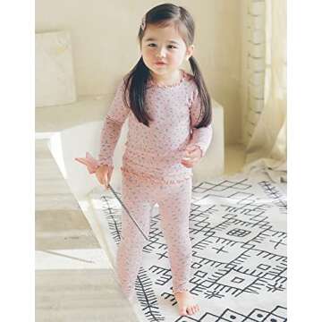 VAENAIT BABY Infant Toddler Kids Pajamas Pjs 2pcs Set Modal Pink Bouquet XL