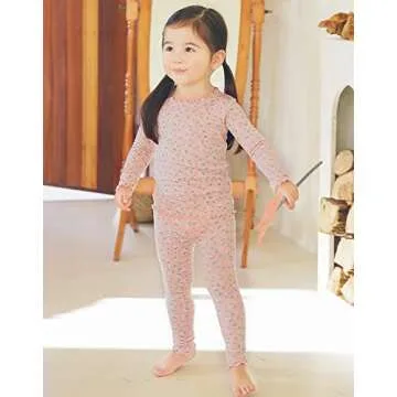 VAENAIT BABY Infant Toddler Kids Pajamas Pjs 2pcs Set Modal Pink Bouquet XL